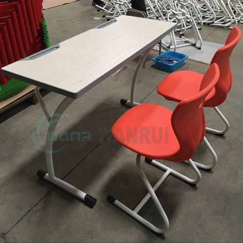 Simple Double Classroom Furniture School Student Desk and Chair