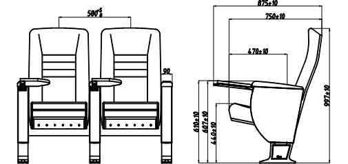 Aluminum Class Student School Church Conference Lecture Hall Cinema Theater Auditorium Chair