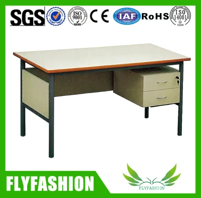 Schullehrertisch aus Holz und Metall, Chefschreibtisch, Personalarbeitsplatz, Büromöbel (SF-09T)